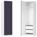 Шкаф распашной Амьен индиго 60х232,2х54,5  с 2 полками, штангой и 2 ящиками ЛДСП каркас белый